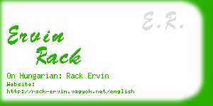 ervin rack business card